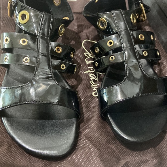 Cole Haan Nike Air Whitney Gladiator sandals 5 w/ gold grommets & buckles - Picture 5 of 12